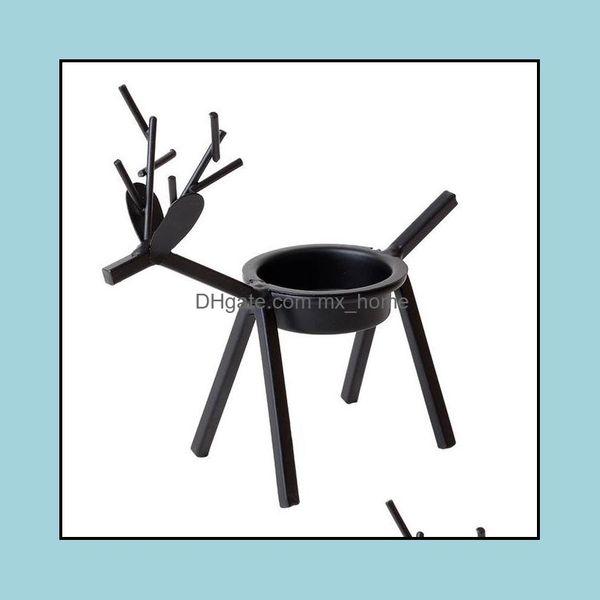 Candle Holders Home Decor Garden Creative Table Gifts Merry Christmas Decors For Xmas Iron Elk Candles Holder Drop Delivery 2021 217Bn