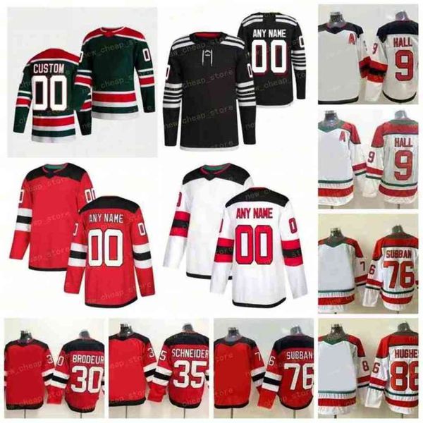 Custom Hockey 5 Simon Nemec 13 Nico Hischier Jersey 41 Vitek Vanecek 7 Dougie Hamilton 30 Martin Brodeur 76 PK Subban 86 Jack Hughes 9 Taylo
