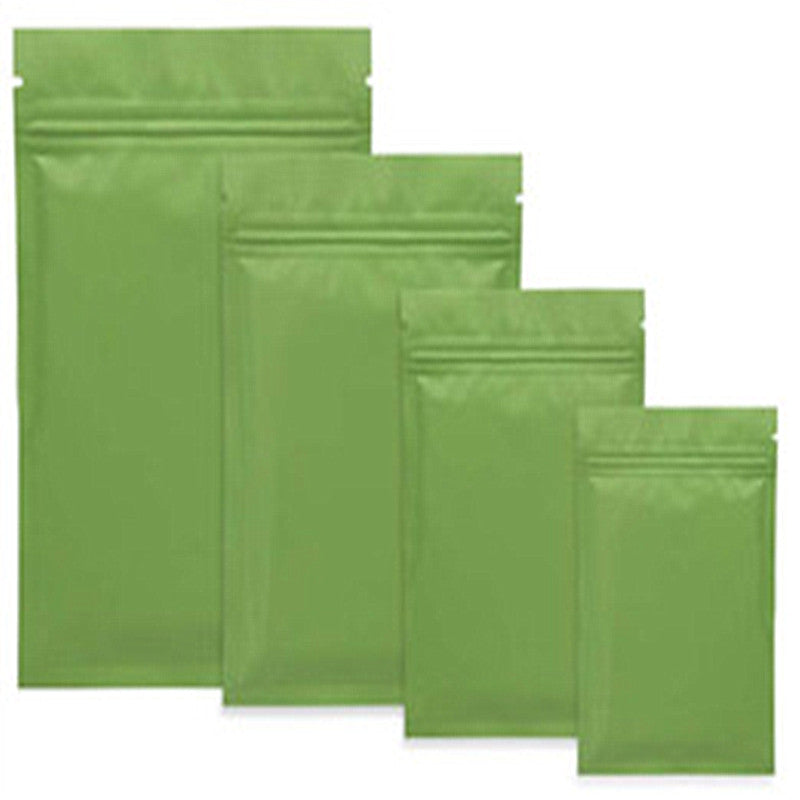 500pcs Matte Green Flat Aluminum Foil Zip Lock Bag Resealable Zipper Sugar Salt Snack Nuts Tea Coffee Beans Nail Beauty Xmas Gifts Packaging Printin