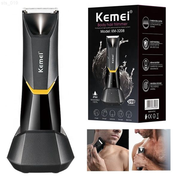 Washable Electric Groin & Body Trimmer for Men & Women Ball Shaver & Body Groomer Beard Grooming Rechargeable Pubic Hair TrimmerT220718 T220