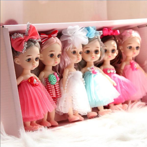 Cute Princess Small Ballet Dolls Dress-Up Figure Gift Box Clothing Exquisite Reusable Toy Set Suitable for Girls Over 3 Years And Up