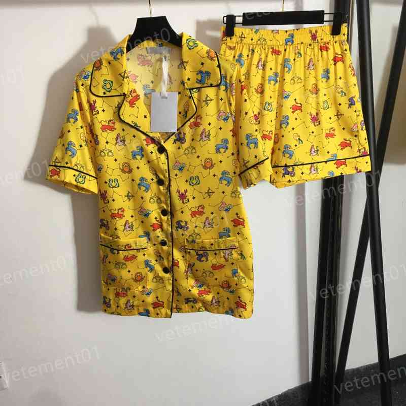 Womens Two Piece Pants Casual Home Sets Crab Animal Print Short Sleeve Shirts 2 Piece Suits Women Designer Tracksuits