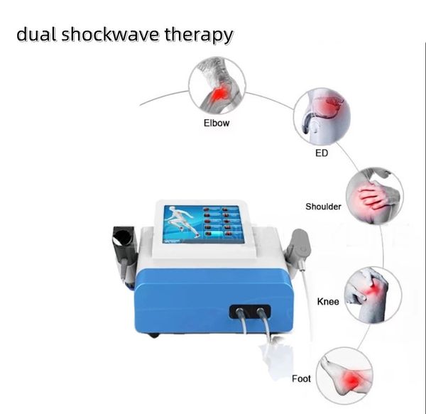 Portable 2 in 1 dual shockwave therapy machine other health care items shock wave ed radial treatment and relieve muscle pain physiotherapy