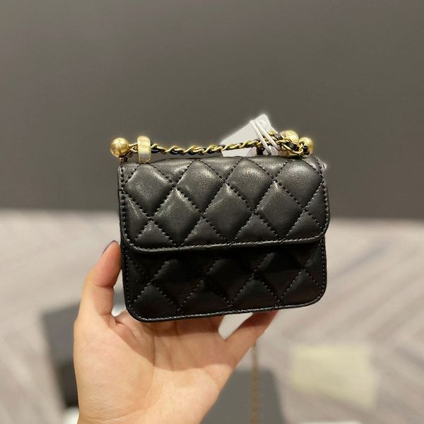 Designer shoulder bag France Womens Mini Flap Double Litlle Balls Quilted Bags Lambskin Real Leather Tiny Cosmetic Case Handbags Luxury