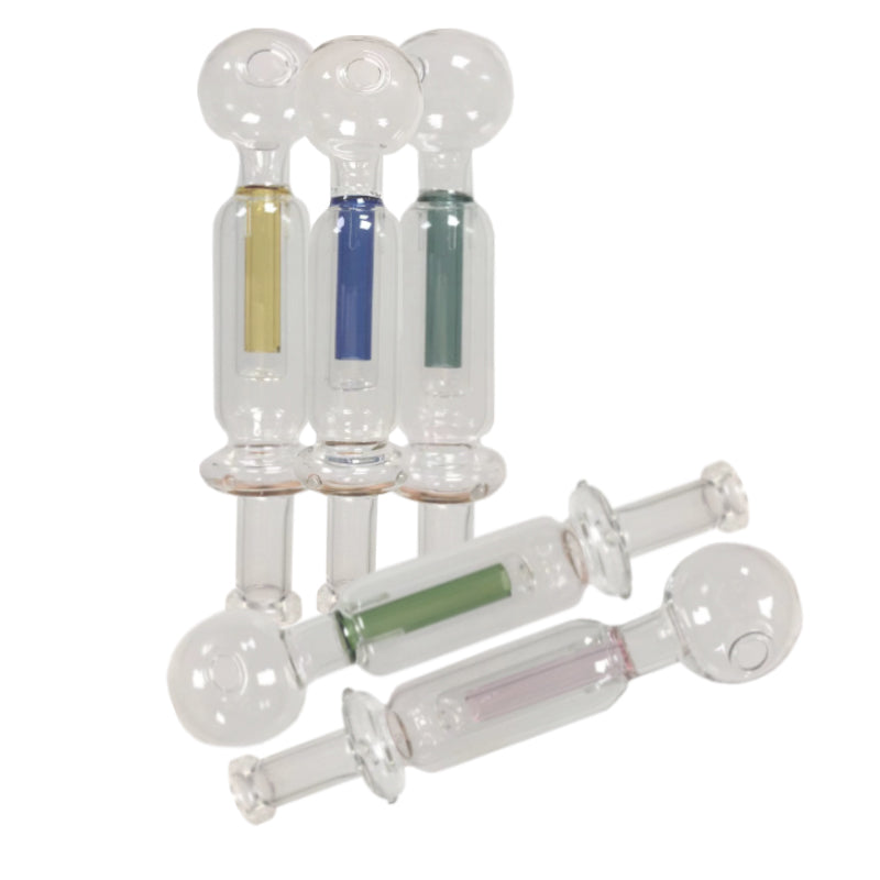 Glass Oil Burners Smoking Pipes Mini Recycle Chamber with 30mm Bowl Straight Bubbler Hand Pipe Dab Tools