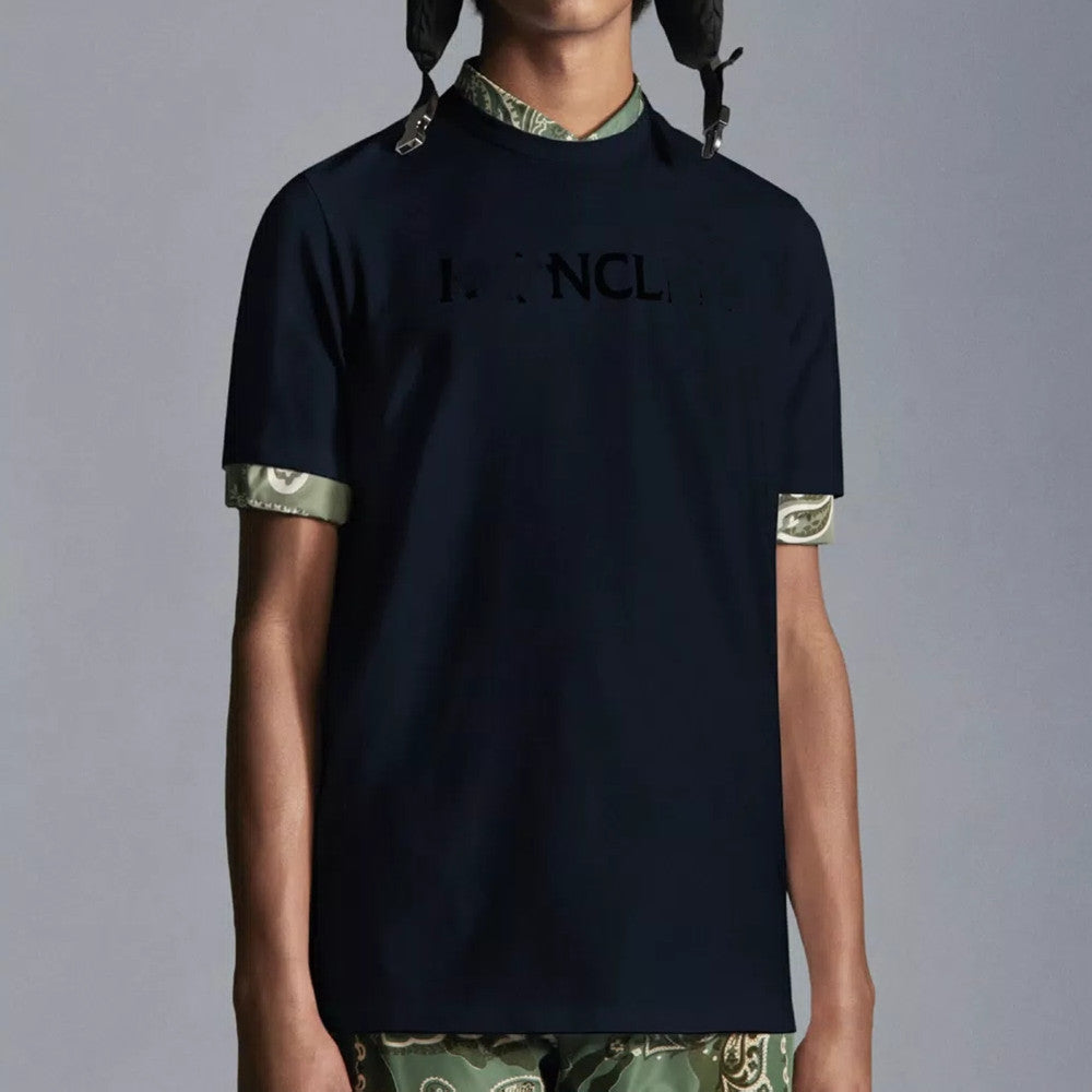 Men&#039;s Monclair Tees T shirts Designer Short Sleeve Crew Neck Letter Print Cotton High Quality Luxury t-shirts Classic Blue White Black Yellow U