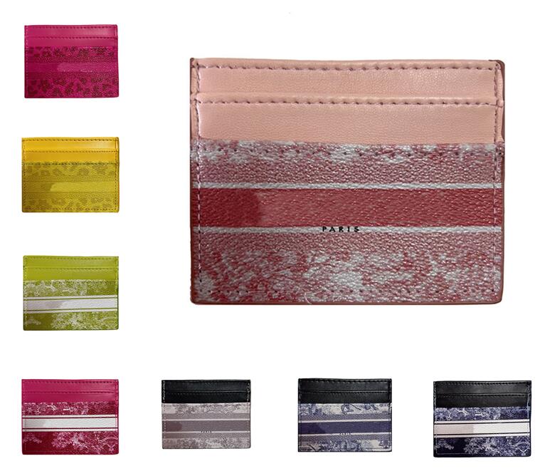 Designer Letter Credit Card Holders Women Mini Wallet High Quality Genuine Leather Men Fashion Pure Color Card Holder Double Sided Wallets With Box