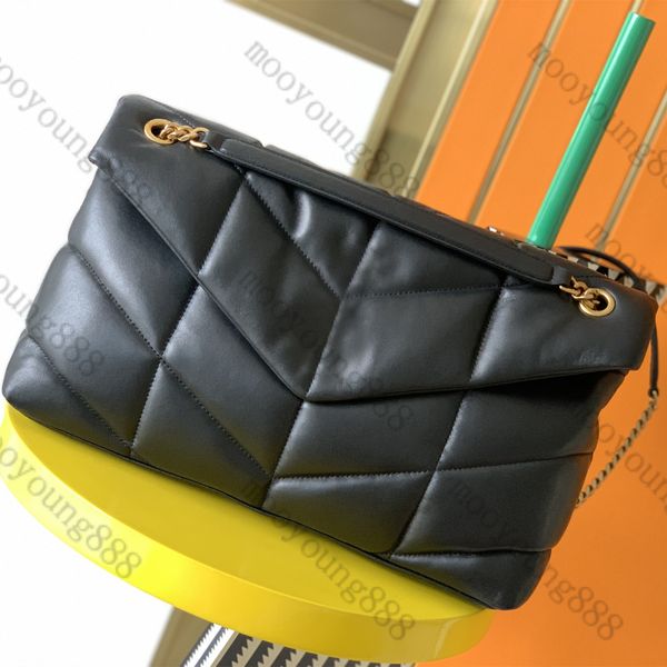 12A Upgrade Mirror Quality Luxurys Designer Medium Puffer Quilted Bag Womens Lambskin Mini Clutch Envelope Handbags Black Purse Shoulder Gol