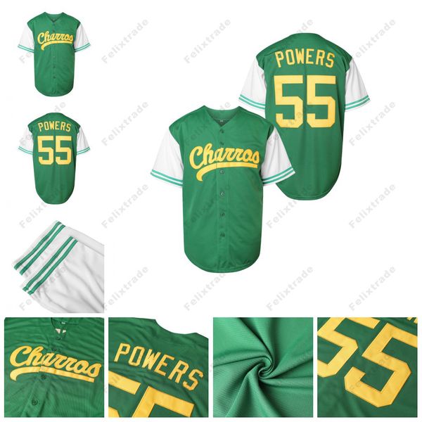 Baseball Jerseys Wholesale 55 Kenny Powers Green Baseball Jersey Charros Eastbound and Down Myrtle Beach Mermen Movie Shirts Plus Size Stitc