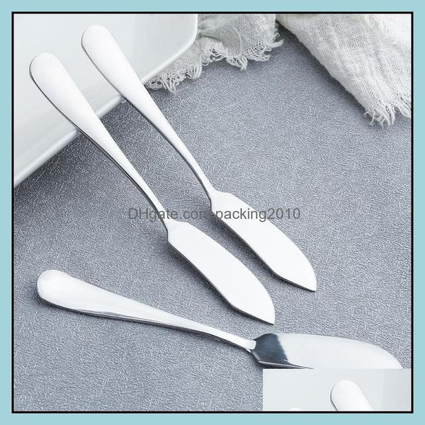 Other Kitchen Dining Bar Home Garden Flatware Sets Stainless Steel Utensil Cutlery Butter Knife Cream Dh9Qj