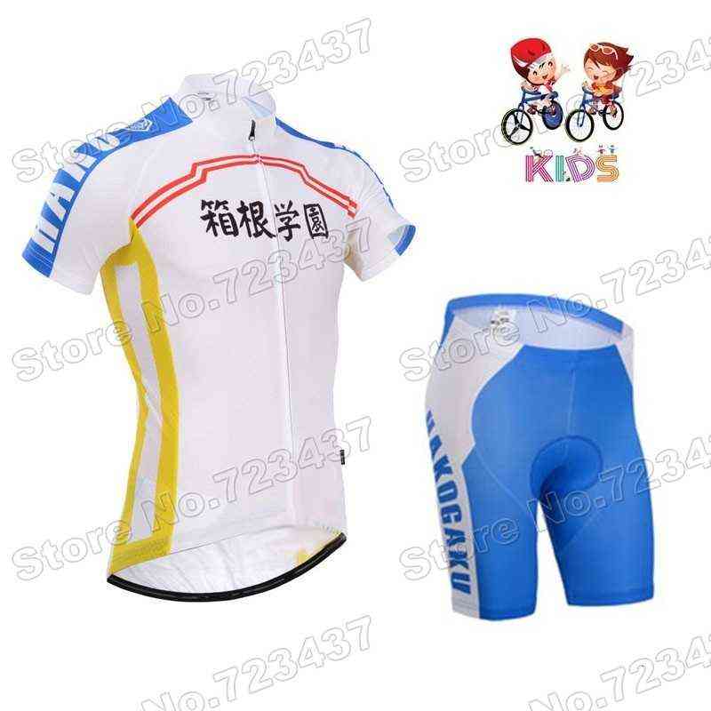 Yowamushi Pedal HAKOGAKU Kids Cycling Jersey Sets Cartoon Anime Boys Girls Cycling Clothing Road Bike Suit Shirts Suit Maillot