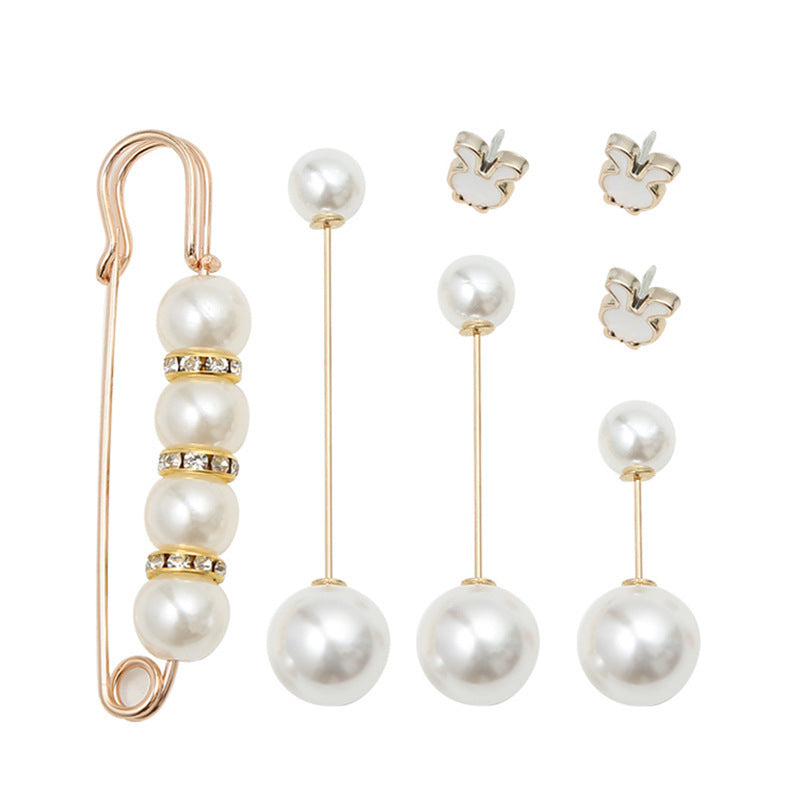 Pins Brooches Two piece set Pin buckle brooch ladies personalized skirt waist fixed clothes clip adjustable waist to prevent light loss Collar Gold