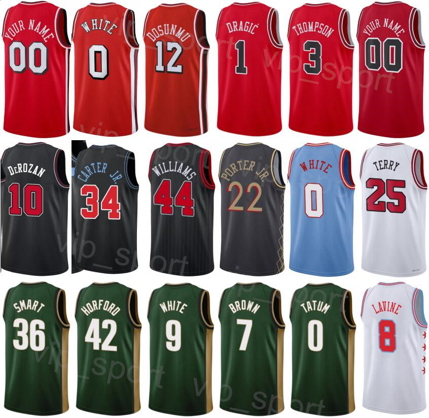 Printed City Earned Man Youth Basketball Javonte Green Jersey 24 Dalen Terry 25 Goran Dragic 1 Andre Drummond 3 Patrick Williams 44 Derrick Jones Jr