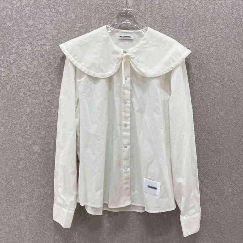 Women&#039;s Blouses Shirts Spring baby collar long sleeve shirt Jil s button up versatile basic 3V6S