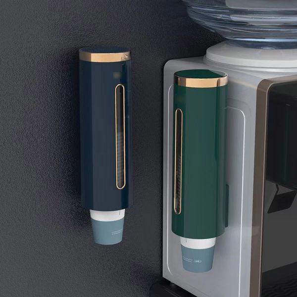 Other Kitchen Storage & Organization Hole-free Paper Cup Holder Household Wall Mount Dustproof Paper-Cup Shelf Automatic Water Dispenser Cup