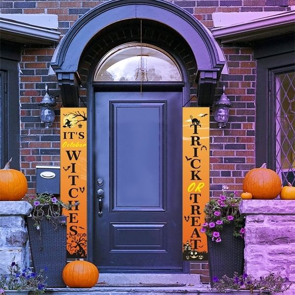 Halloween Door Couplet Halloween Decoration For Home Trick Or Treat Horror Party Supplies It&#039;s October Witches decor 200929