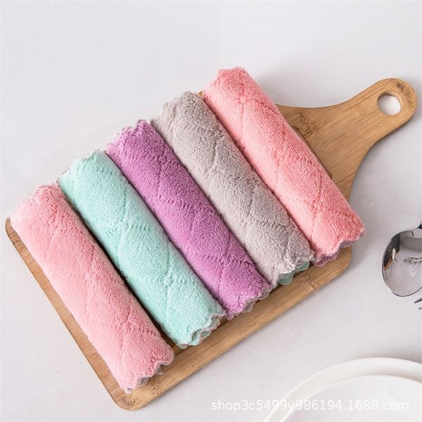 10Pcs Super Absorbent Kitchen Dish Cloth High-efficiency Tableware Household Cleaning Towel Kichen Tools Gadgets Cleaning Cloth 201022