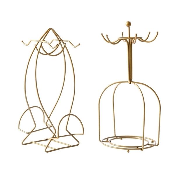 European Household Creative Coffee Cup Glass Mug Rack Hanging Storage Rack T200506