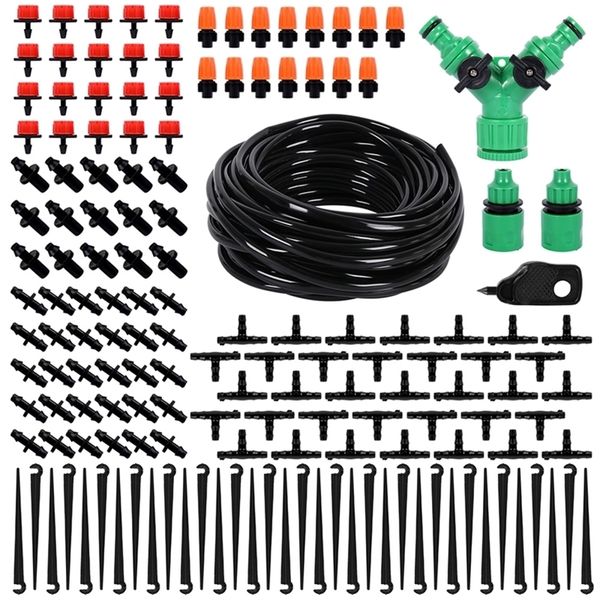 30M Plant Watering Kit Automatic Micro Drip Irrigation System Garden Irrigation Spray Self Watering Kits with Adjustable Dripper T200530