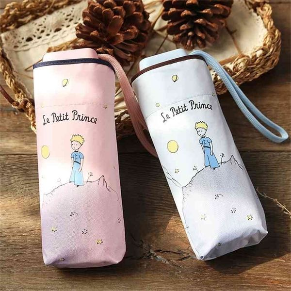 Women Rain Cartoon Folding Umbrellas Gift Female Sunny Parasol Anti UV Lovely Paraguas Mini Pocket Travel Umbrella 210320