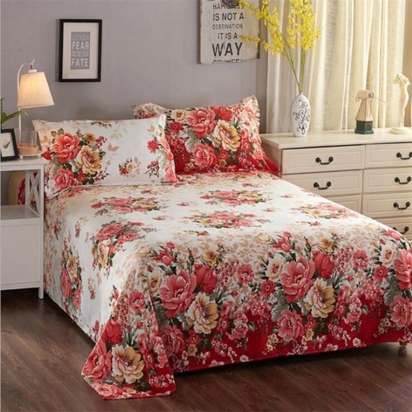 1pc Floral Sanding Soft Bed Sheet Big Large Size 230x230cm Flat Bed Sheet Thicken Twin Bedsheet No Pillowcase 201113