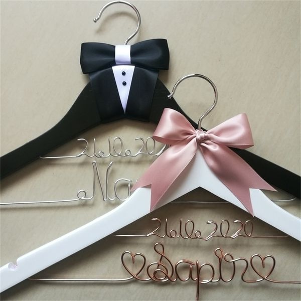 pearl Personalized Wedding Hanger bridesmaid gifts name hanger brides hanger with pearls 210318