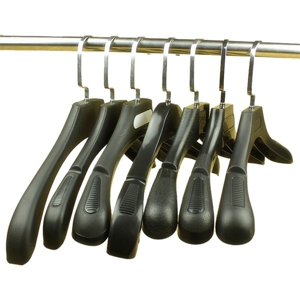 10 pcs-lot Plastic Clothes Hangers for Men Women Household Adult Coat Support Anti-skid Clothing Drying Rack Seamless Suit Hangi 210318