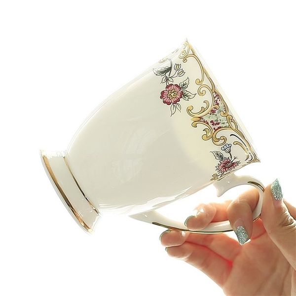 300ML bone china espresso mug porcelain taza para cafe cup ecoffee cup ceramic mug tea vintage cute coffee mug gift present 210409