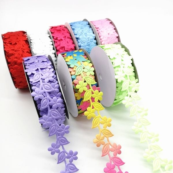 5 yards 38mm Ribbon Wedding Party Decoration Flower Cane Embossing Belt Tape Gift Wrapping Hair Bows DIY Christmas Y201020