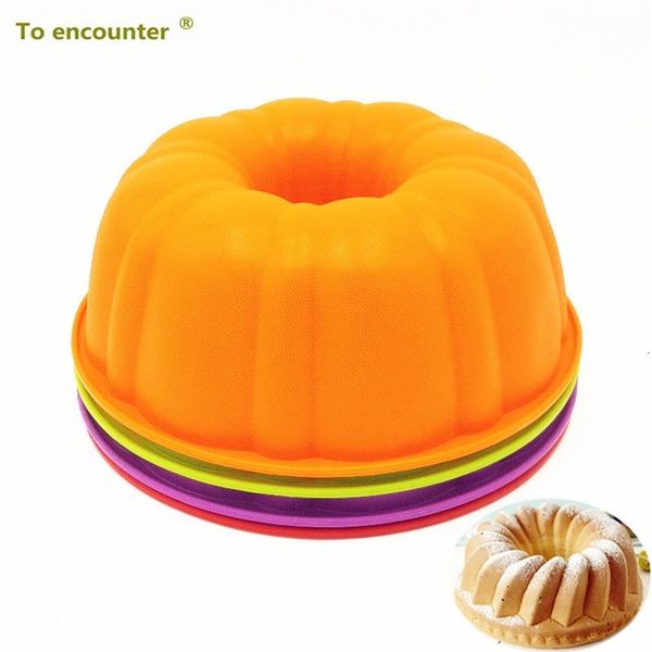 To encounter 259CM 205G Colorful Pumpkin Shape 3D Silicone Cake Mold Baking Dishes Cake Pans DIY Baking Tools For Bakeware T200111