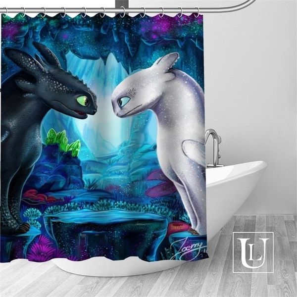 Custom How to Train Your Dragon Shower Curtain with Hooks bathroom Waterproof Polyester Fabric DIY T200711