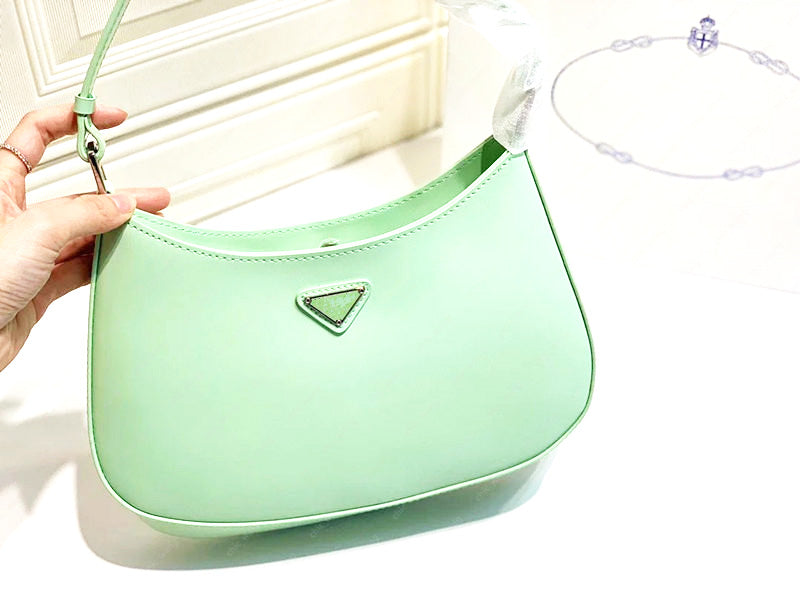 Top Quality Underarm Bag Real Leather Cosmetic Womens Handbags Proda Brushed Nylon Candy Colors Luxurys Designers Shoulder Bags Hobo Crossbody Messe