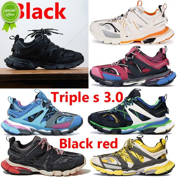 Top Quality Triple S 3 .0 Black Shoes White Orange Green Blue Yellow Casual Royal Grey Pink Fashion Men Women Sneakers