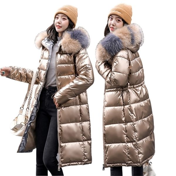 -30 degrees hooded fur collar thickened women lengthened winter Parkas jacket 201214