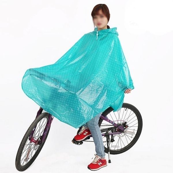 Fashion wave Bicycle Raincoat Men Women Rain Cape Poncho Hooded Windproof Rain Coat Mobility Scooter Cover Rain Coat 201202