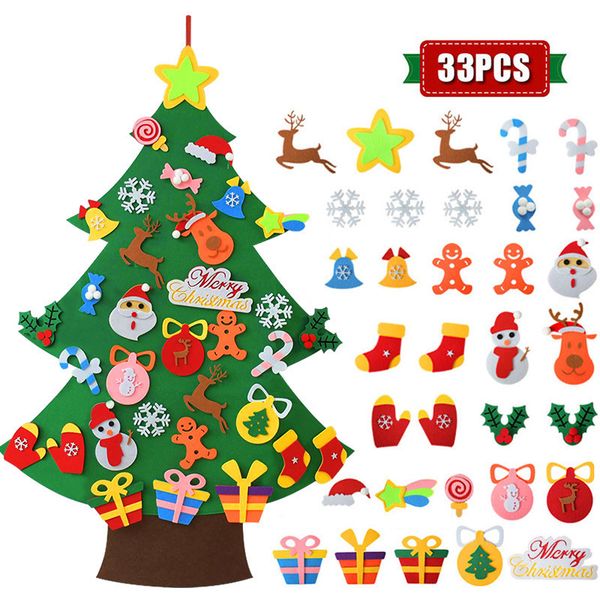 DIY Felt Christmas Tree Merry Christmas Decorations For Home Christmas Ornaments Xmas Tree Navidad Year Gifts for Kids 201203