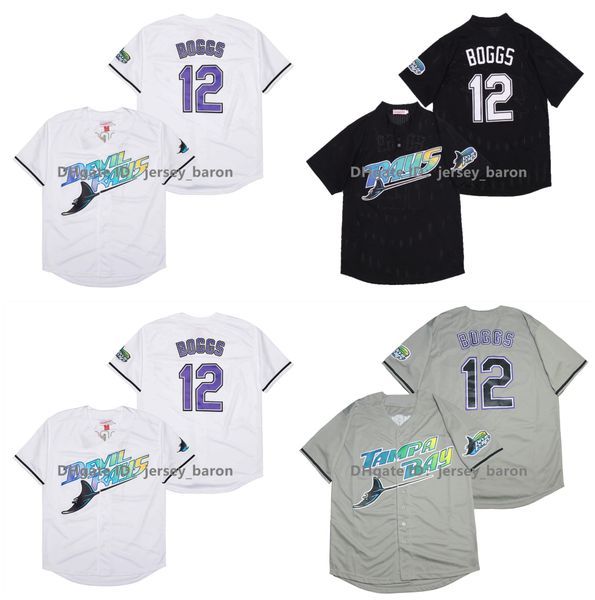 Vintage Devil Rays Baseball Jersey 12 Wade Boggs 33 Jose Canseco 3 Evan Longoria 5 Wander Franco 29 Fred McGriff Tony Saunders 39 Hernandez