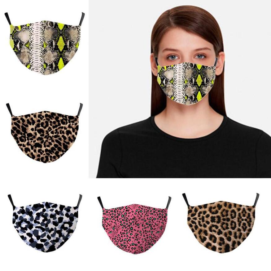 European American Popular 3D Leopard Print Fashion Cotton Masks Women Face Cover Dust-proof Breathable Washable Face Mask Reusable