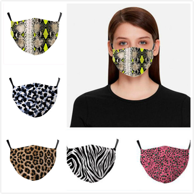 Fashion 3D Leopard Print Face Masks Designer Mask Washable Dustproof Respirator Riding Cycling Adult Outdoor Sports Print Mouth Masks