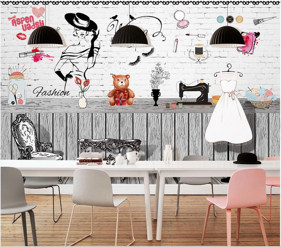 3d wallpaper stickers custom photo European-style hand-painted women&#039;s makeup retro background wall mural paper photo wallpaper 3d