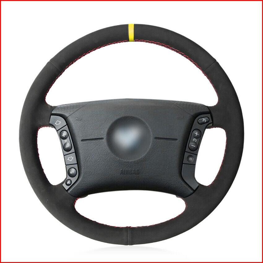 Custom Made Anti Slip Black Suede Hand Sew Steering Wheel Cover for BMW E36 1995-1997 E46 1998-2004 X3