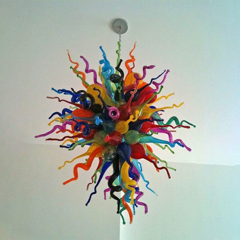 Modern Lights Fancy Pendant Light Murano Multicolor E14 LED Blown Glass Chandelier Lighting Art Deco Living Room Dining Room Furniture