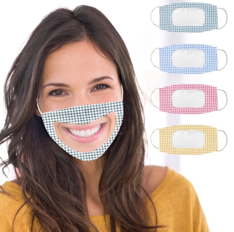 Visible Mouth Face Cover Anti Dust Reusable Washable Face Mask with Clear PET Window for Adults Deaf Hard Of Hearing People Adjustable loop