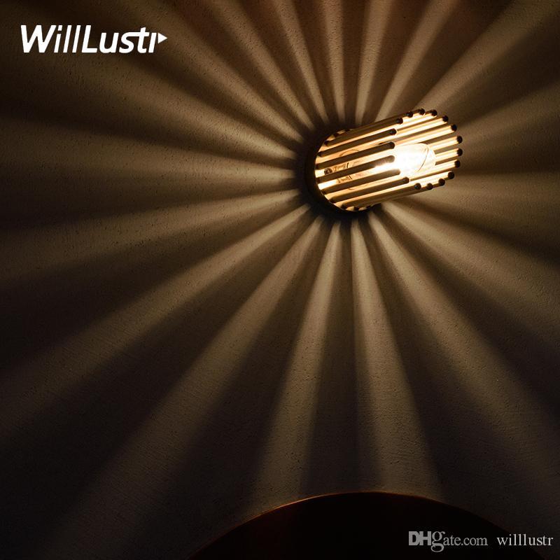 modern brass wall sconce light handmade lamp home dinning room bedroom office hotel bar restaurant cafe copper halo modern lighting