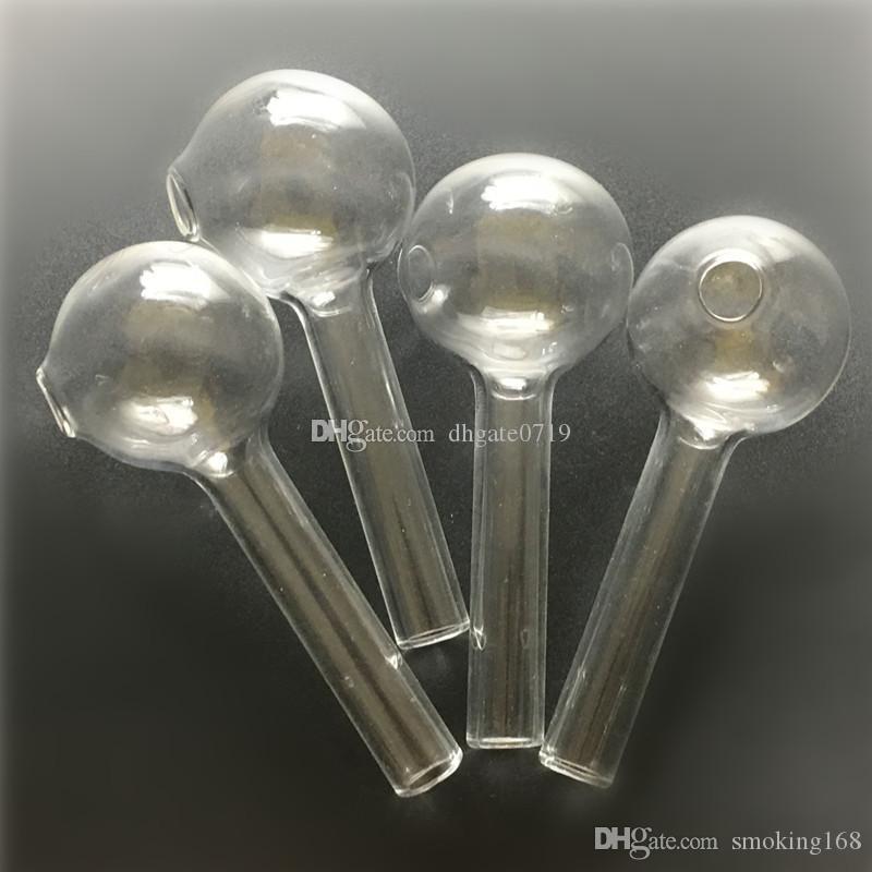 Mini 7cm Pyrex Glass Oil burner transparent Oil Burner Glass Tube Oil Burning Pipe glass pipes water pipes