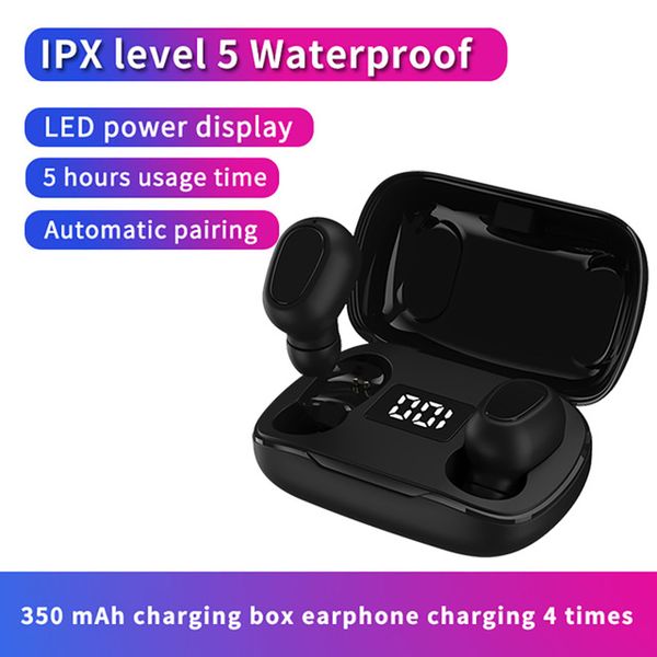 Bluetooth Wireless Headphones with Microphone Sports Waterproof Bluetooth Earphones HIFI Stereo Noise Cancelling Headset Earbuds