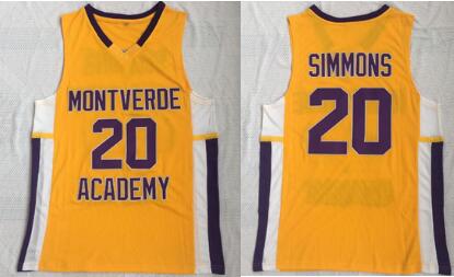 Montverde Academy 20 Ben Simmons Jersey Stitched embroidery Men Basketball College Jerseys HIGH SCHOOL Uniform wears
