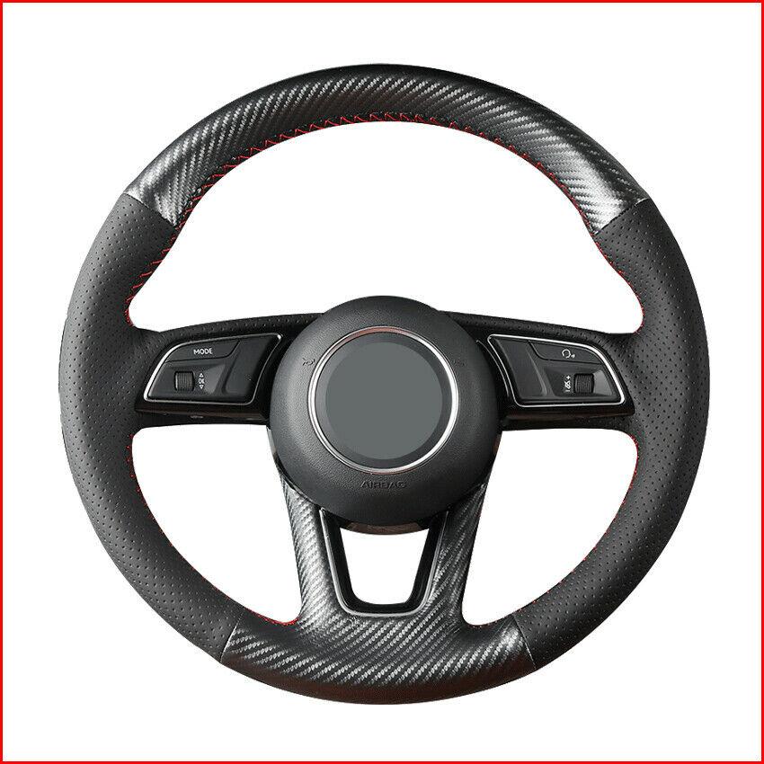 Custom Made Anti Slip DIY Carbon Fiber Steering Wheel Cover for Audi A1 Sportback A3 8V A4 B9