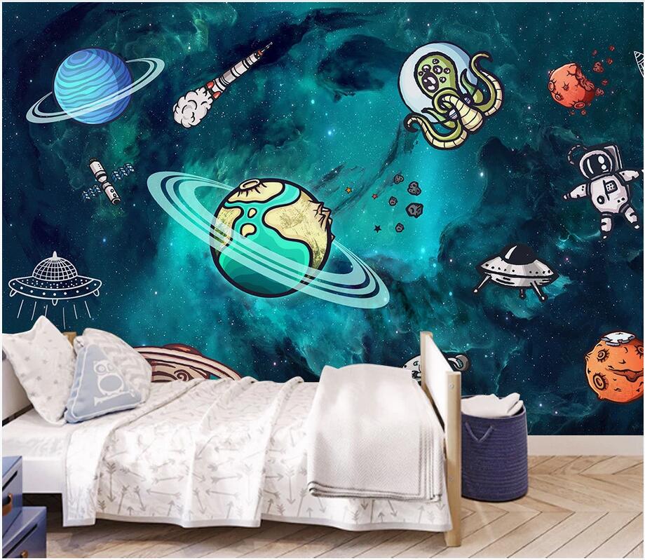 3d wallpaper custom photo mural Nordic minimalist space universe children&#039;s room background wall decoration painting furniture wallpaper
