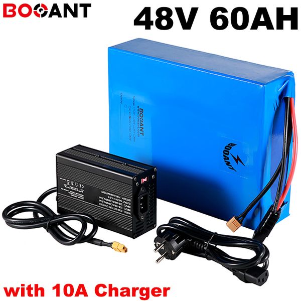 13S 20P 48v 60ah E-bike lithium battery for Samsung 18650 cell 48V 3000w 4000w electric bike +10A Charger 100Amps BMS